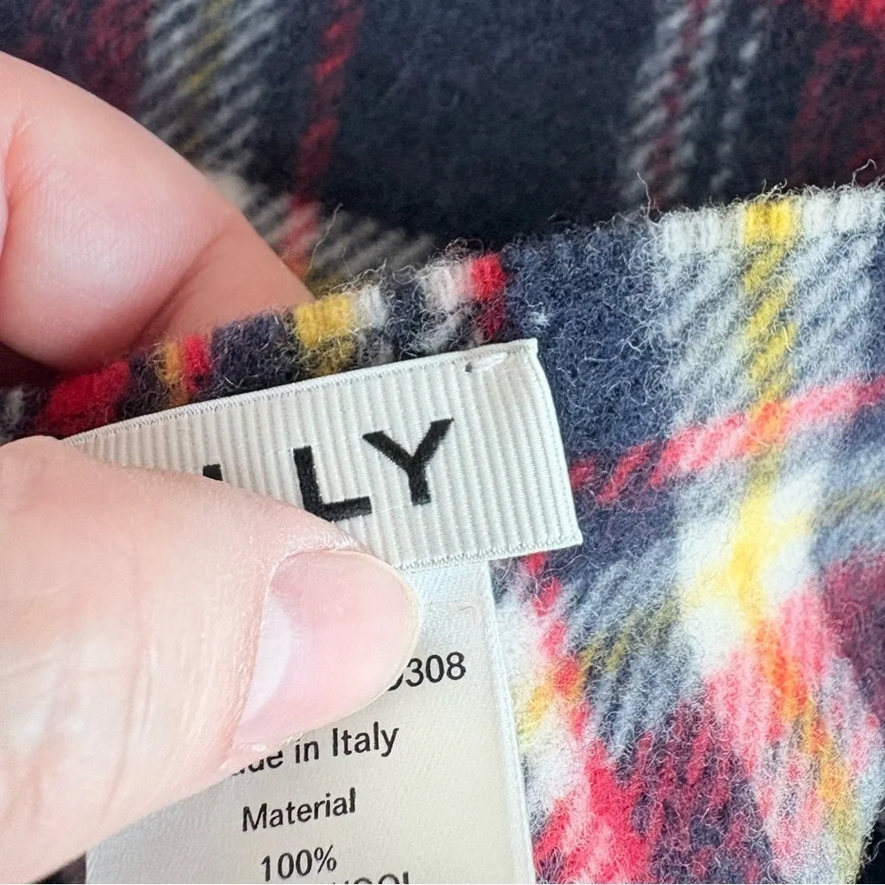 Bally Plaid Merino Wool Scarf